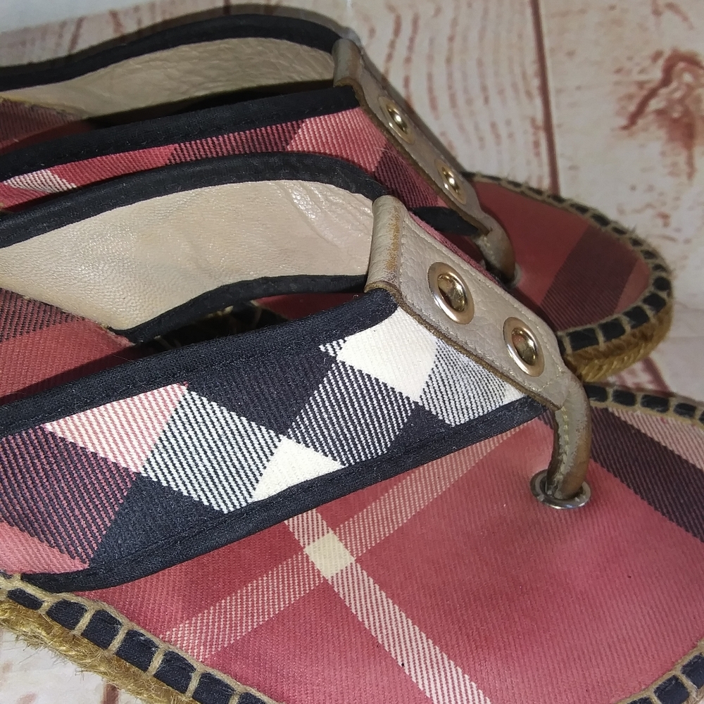 Burberry Red and Black Plaid Heels - Picture 5 of 6